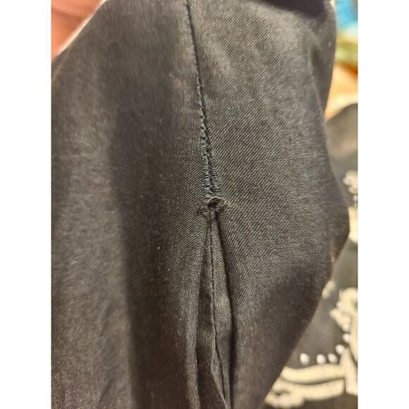 Ann Taylor Loft Beaded Floral Batik B&W Cotton Skirt Tassel Pompom Trim | 12 GUC - Picture 12 of 13